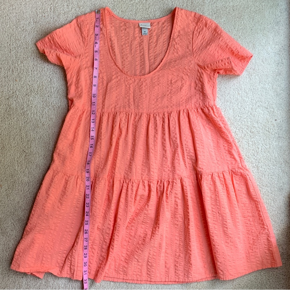 A New Day Peach Mini Dress 100% Cotton Cute Babydoll Dress! - Picture 15 of 15